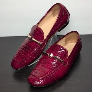 Kate Spade New York Lana Croc-embossed red loafers woman's size 7.5